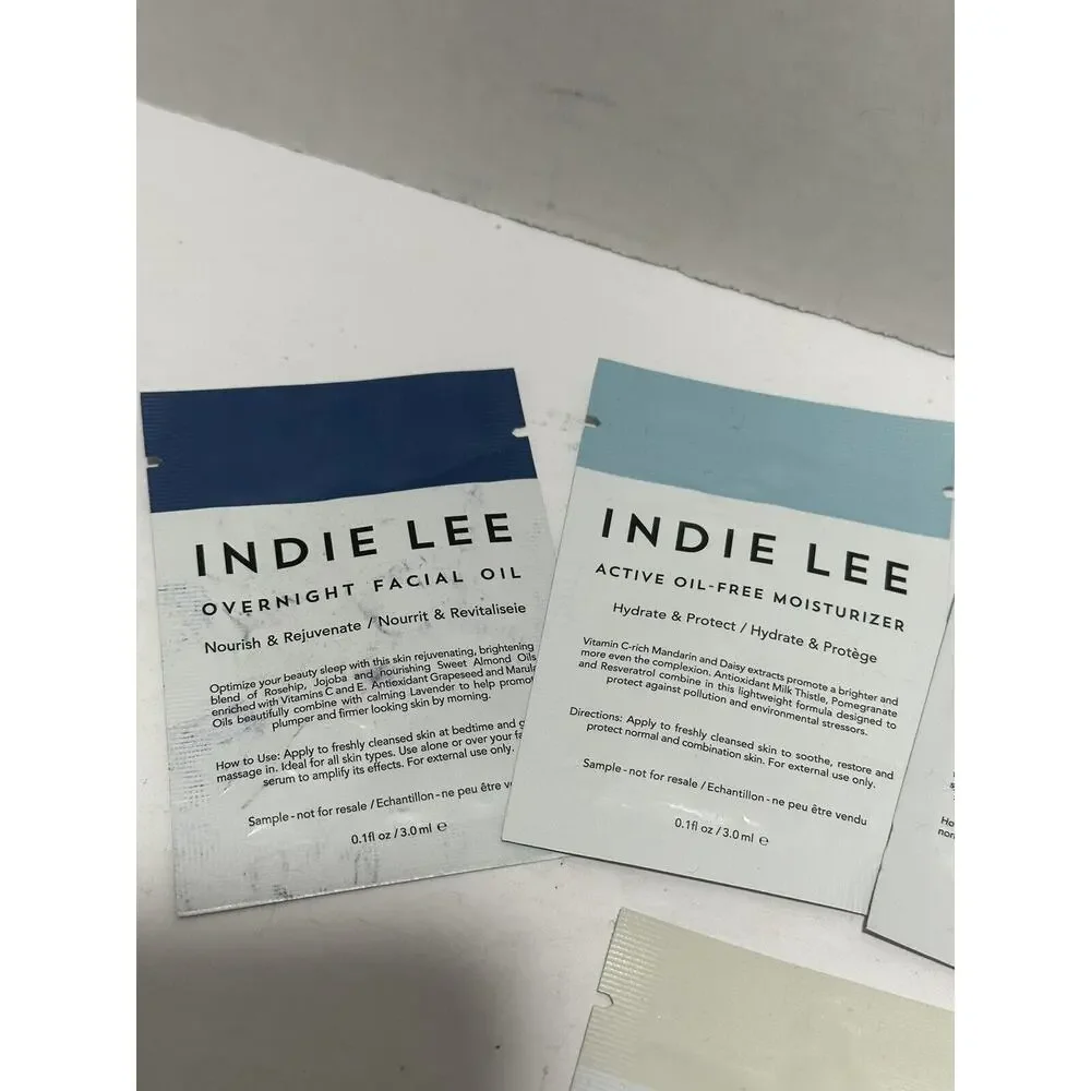 Lot 5 Indie Lee Sample Facial Oil Vitamin Infusion Facial Cream Moisturizer 0.1f